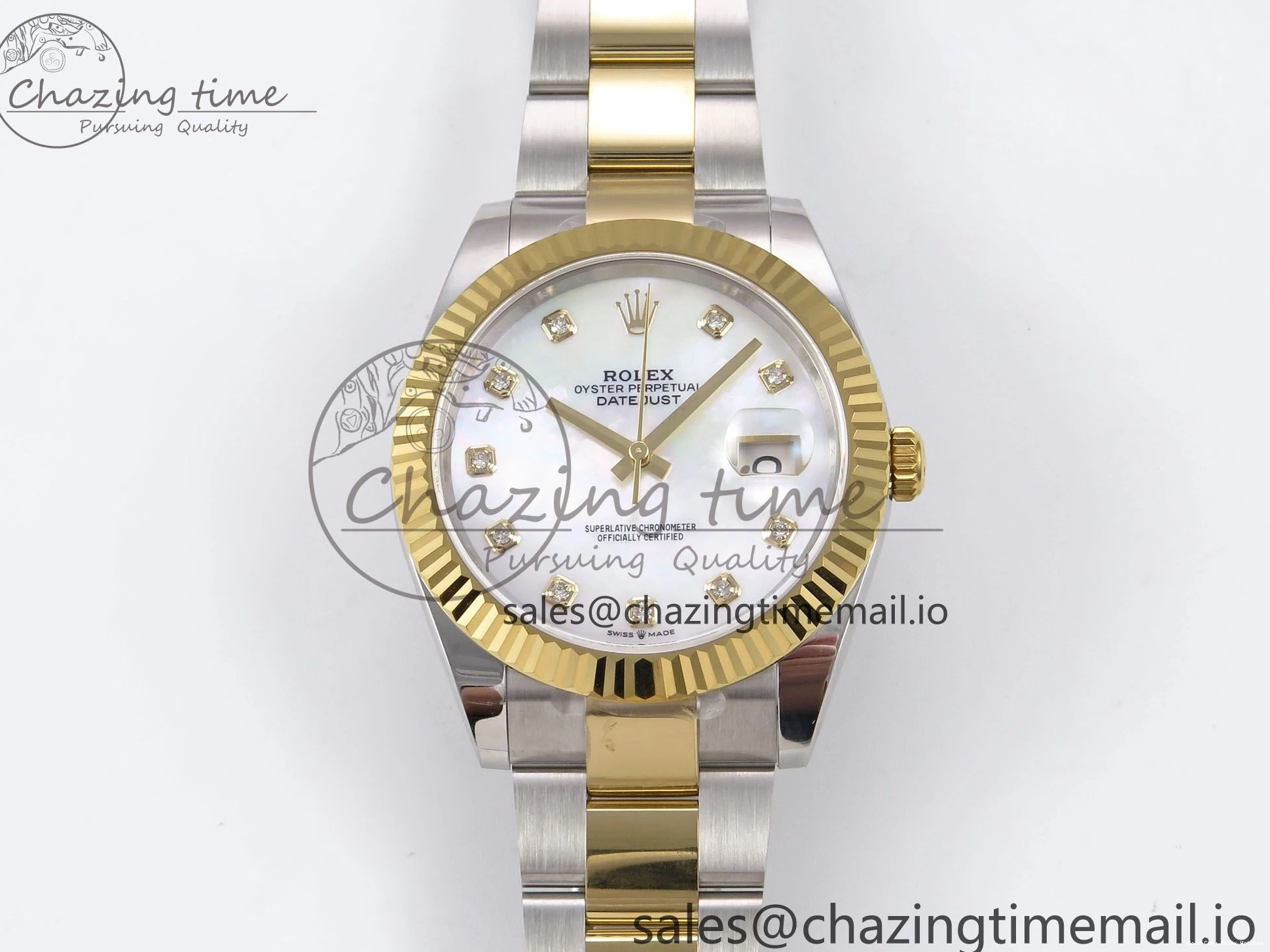 Best AAA Replica Sites MOP EWEF Best 126333 Unique Bracelet Oyster SS Dial Edition 970 DateJust on 41 YG White A 1228